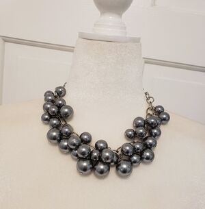 Charming Charlie Grey Ball Fashion Jewelry Necklace